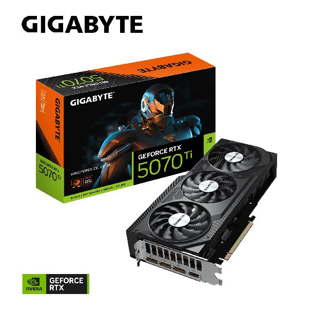 PLACA DE PLACA DE VIDEO GEFORCE RTX 5070 TI 16GB GIGABYTE WINDFORCE OC V2