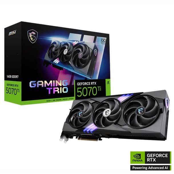 PLACA DE PLACA DE VIDEO GEFORCE RTX 5070 TI 16GB MSI GAMING TRIO OC