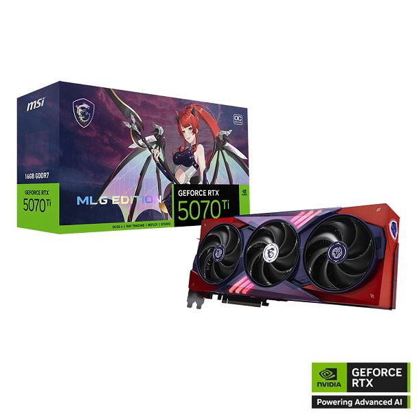 PLACA DE PLACA DE VIDEO GEFORCE RTX 5070 TI 16GB MSI MLG EDITION OC