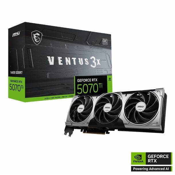 PLACA DE PLACA DE VIDEO GEFORCE RTX 5070 TI 16GB MSI VENTUS 3X OC