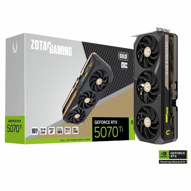 PLACA DE VIDEO GEFORCE RTX 5070 TI 16GB ZOTAC SOLID OC