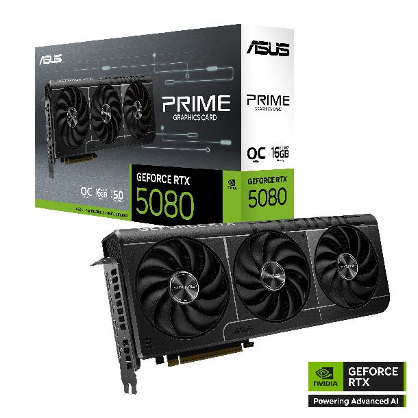 PLACA DE PLACA DE VIDEO GEFORCE RTX 5080 16GB ASUS PRIME OC EDITION