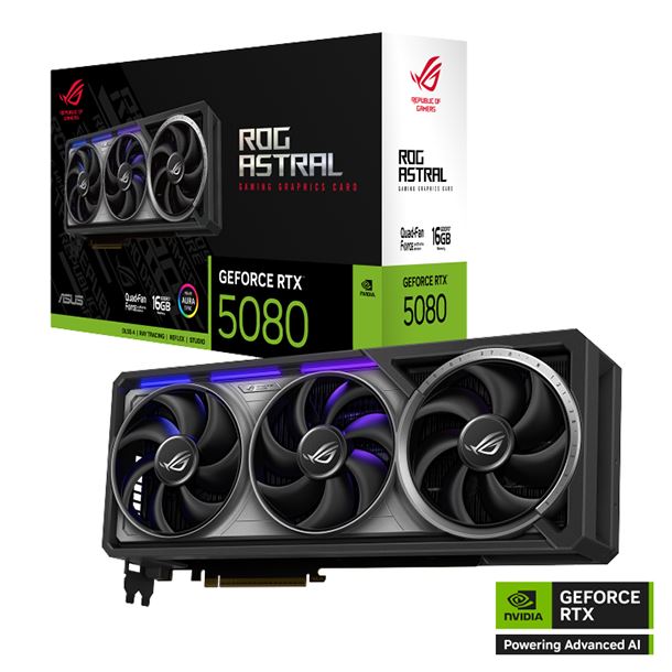 PLACA DE PLACA DE VIDEO GEFORCE RTX 5080 16GB ASUS ROG ASTRAL OC EDITION