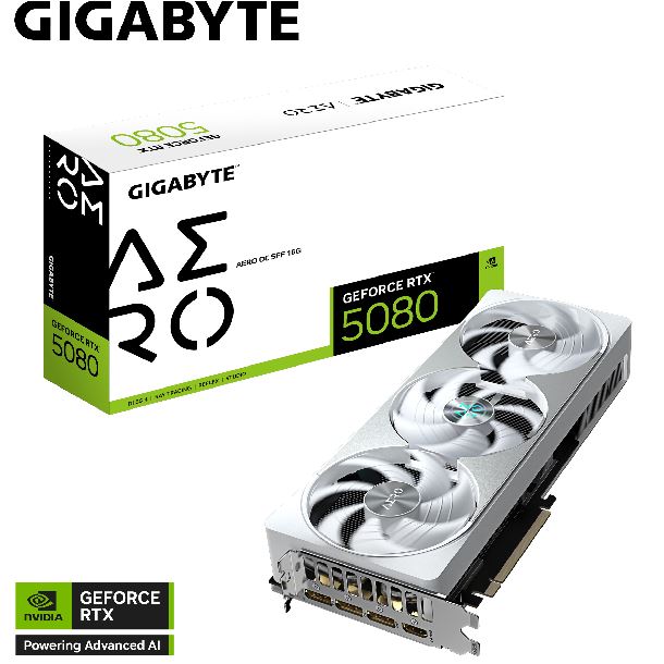 PLACA DE PLACA DE VIDEO GEFORCE RTX 5080 16GB GIGABYTE AERO OC SFF