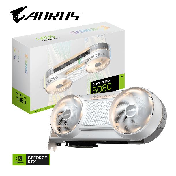 PLACA DE PLACA DE VIDEO GEFORCE RTX 5080 16GB GIGABYTE AORUS INFINITY WOOD