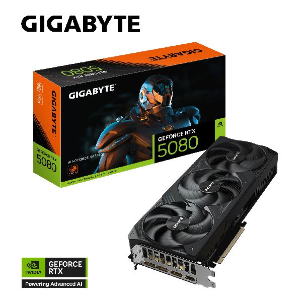 PLACA DE PLACA DE VIDEO GEFORCE RTX 5080 16GB GIGABYTE WINDFORCE SFF