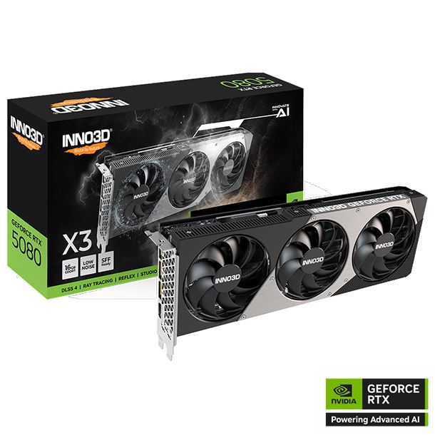 PLACA DE PLACA DE VIDEO GEFORCE RTX 5080 16GB INNO3D X3