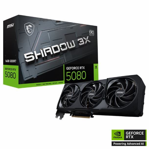 PLACA DE PLACA DE VIDEO GEFORCE RTX 5080 16GB MSI SHADOW 3X OC