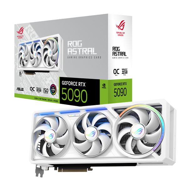 PLACA DE PLACA DE VIDEO GEFORCE RTX 5090 32GB ASUS ROG ASTRAL WHITE OC EDITION