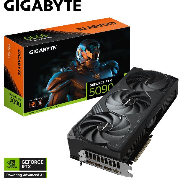 PLACA DE PLACA DE VIDEO GEFORCE RTX 5090 32GB GIGABYTE WINDFORCE OC