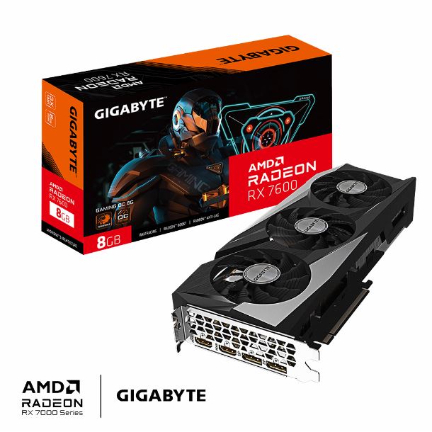 PLACA DE PLACA DE VIDEO RADEON RX 7600 8GB GIGABYTE GAMING OC