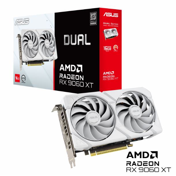 PLACA DE PLACA DE VIDEO RADEON RX 9060 XT 16GB ASUS DUAL WHITE