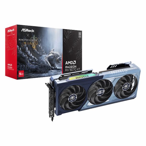 PLACA DE PLACA DE VIDEO RADEON RX 9070 XT 16GB ASROCK MONSTER HUNTER