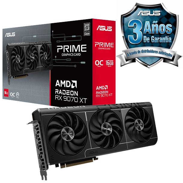 PLACA DE PLACA DE VIDEO RADEON RX 9070 XT 16GB ASUS PRIME OC EDITION