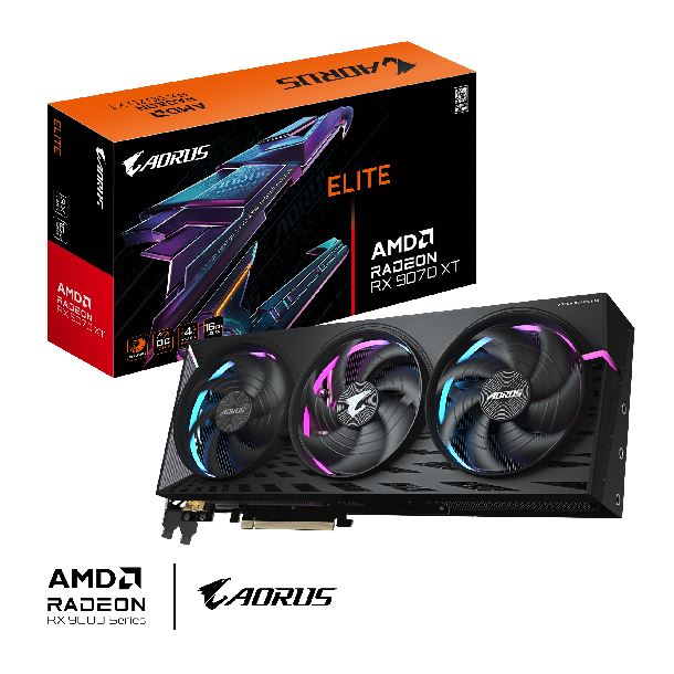 PLACA DE PLACA DE VIDEO RADEON RX 9070 XT 16GB GIGABYTE AORUS ELITE OC