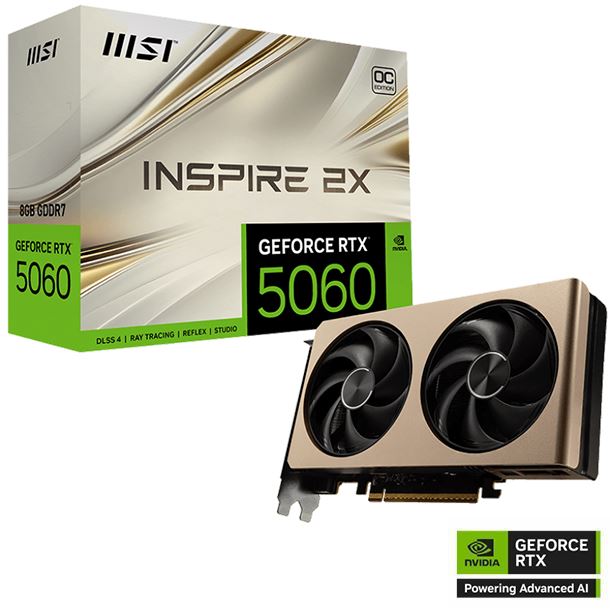 PLACA DE VIDEO GEFORCE RTX 5060 8GB MSI INSPIRE 2X OC