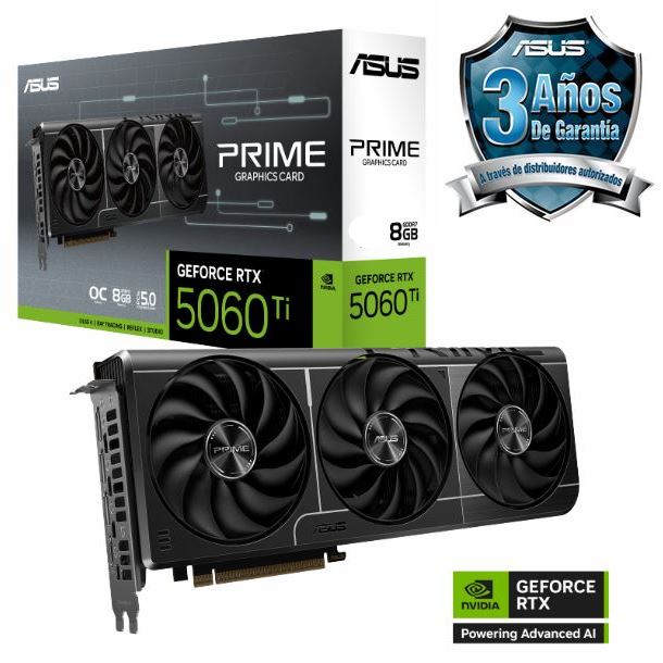 PLACA DE VIDEO GEFORCE RTX 5060 TI 8GB ASUS PRIME OC REEMPLAZO 4060
