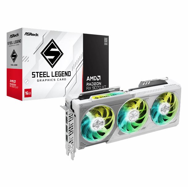 PLACA DE VIDEO RADEON RX 9070 XT 16GB ASROCK STEEL LEGEND