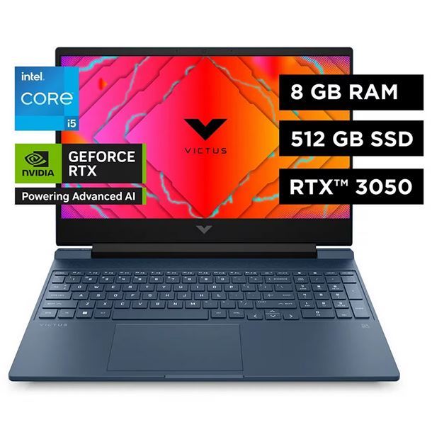 NOTEBOOK GAMER HP 156 VICTUS 15-FA0021LA I5-12450H 8GB 512GB GEFORCE RTX 3050 FHD 144HZ W11H