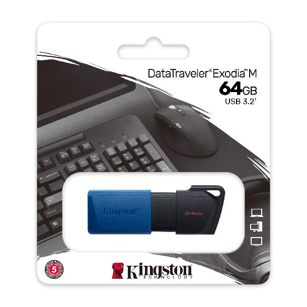 PENDRIVE 64GB KINGSTON DATATRAVELER EXODIA M USB 32 GEN1 NEGRO