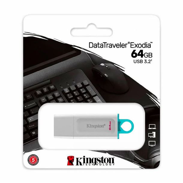 PENDRIVE 64GB KINGSTON EXODIA USB 32 GEN1 BLANCO