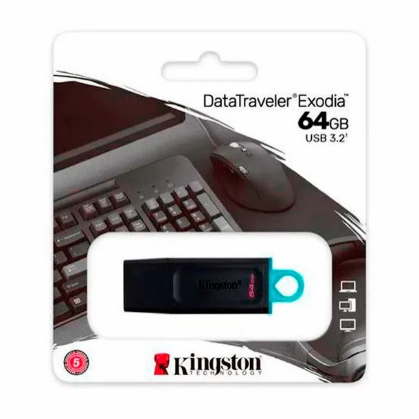 PENDRIVE 64GB USB 32 KINGSTON DTX DATATRAVELER EXODIA