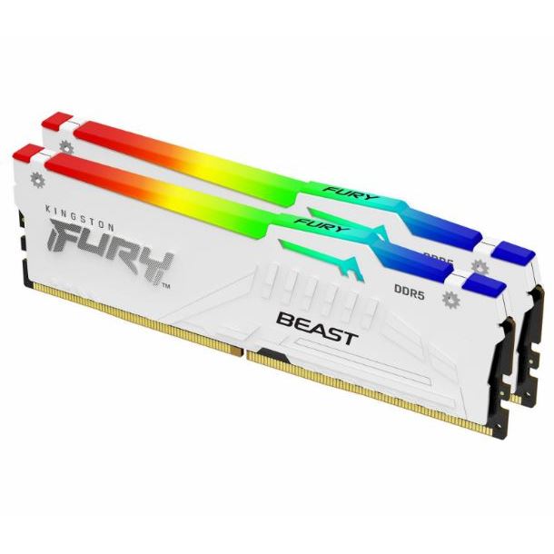 MEMORIA 32GB (2X16GB) DDR5 5600 KINGSTON FURY BEAST RGB WHITE EXPO XMP
