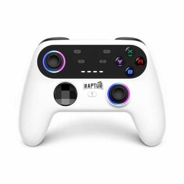 JOYSTICK GAMEPAD WIRELESS RAPTOR APEX RGB WHITE PC PS3 SWITCH ANDROID