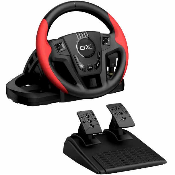 VOLANTE Y PEDALERA GENIUS SPEEDMASTER - ROTACION 270° C/VIBRACION