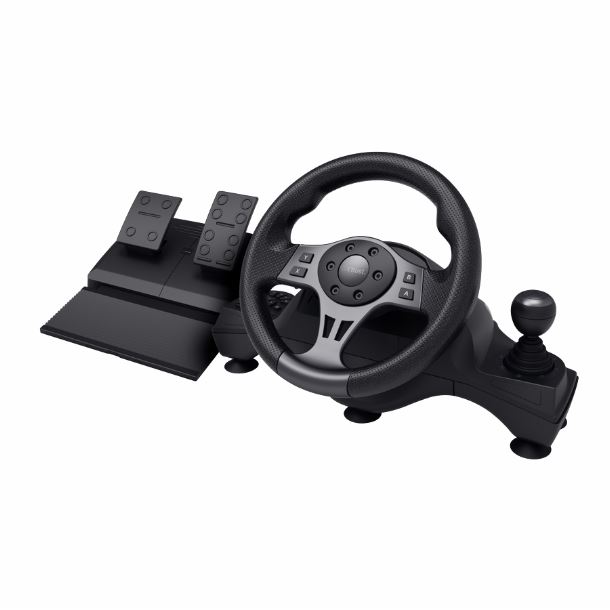 VOLANTE Y PEDALERA TRUST MOVI GXT289 DE COMPETICION NEGRO