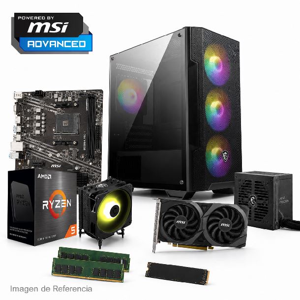 PC POWERED BY MSI ADVANCED - AMD RYZEN 5 5500B55016GB1TB M2 NVMERTX 3050 6GB