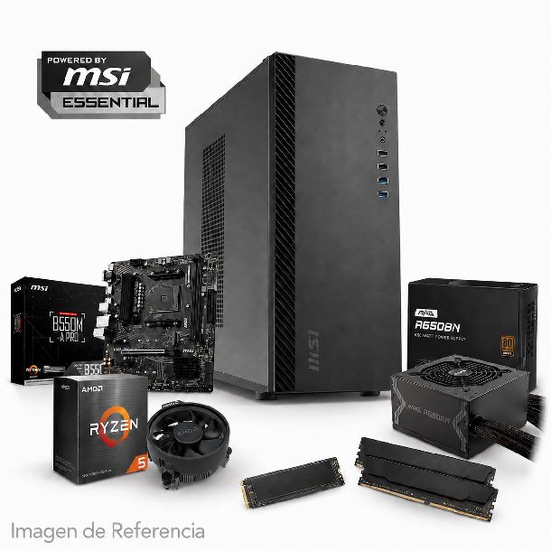 PC POWERED BY MSI ESSENTIAL - AMD RYZEN 5 5600GTA52016GB1TB M2 NVME