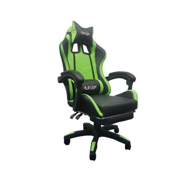silla-gamer-con-apoya-pies-verde-negro