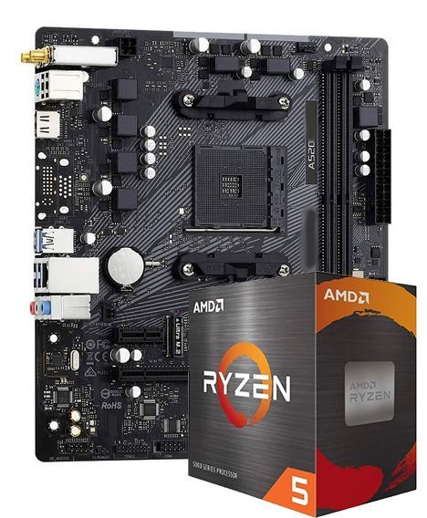 COMBO AMD RYZEN 5 5600X + A520