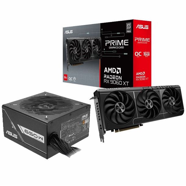 COMBO ASUS PLACA DE VIDEO RADEON RX 9060 XT 16GB PRIME OC FUENTE 650W PRIME 80 PLUS BRONZE
