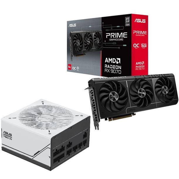 COMBO ASUS PLACA DE VIDEO RADEON RX 9070 16GB PRIME OC FUENTE 750W PRIME 80 PLUS GOLD