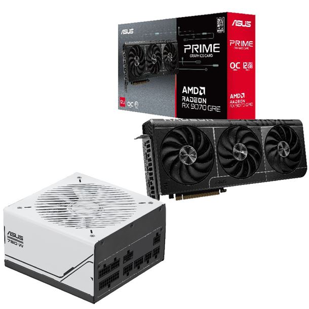 COMBO ASUS PLACA DE VIDEO RADEON RX 9070 GRE 12GB PRIME OC FUENTE 750W PRIME 80 PLUS GOLD