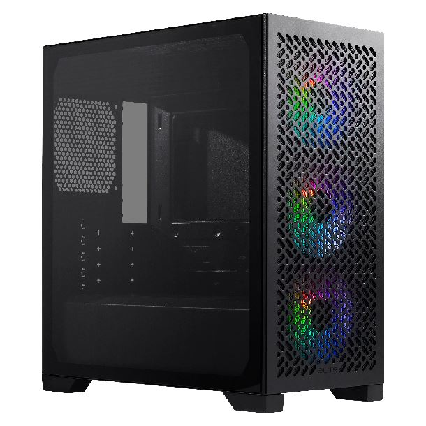 GABINETE COOLERMASTER ELITE 302 TG 3FAN ARGB BLACK E302-KGNN-S00