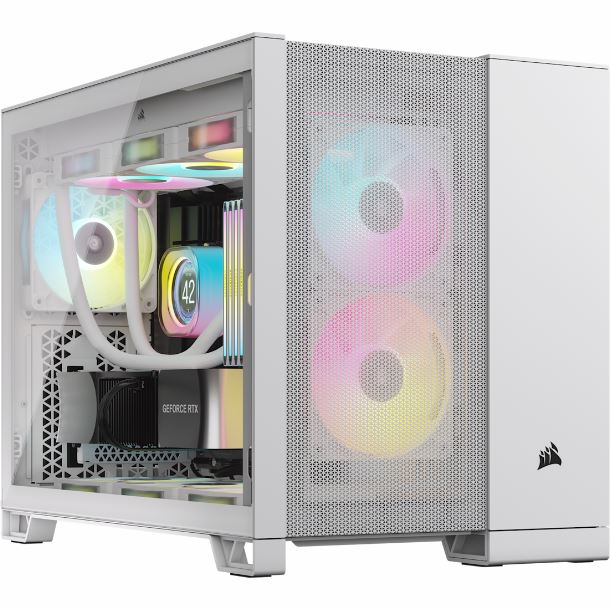 GABINETE CORSAIR 2500D AIRFLOW TG WHITE DOBLE CAMARA CC-9011264-WW