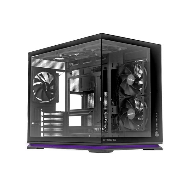 GABINETE EVOLABS LUMA DARK TG PANORAMICO 6FAN