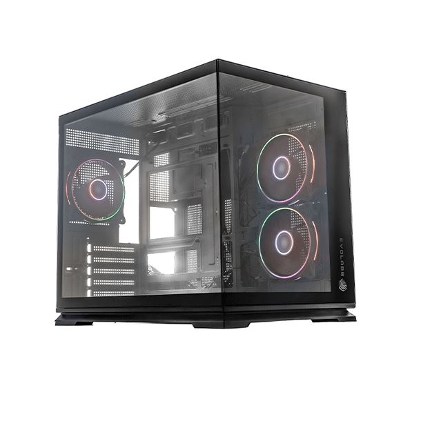 GABINETE EVOLABS LUMA TG PANORAMICO 3FAN ARGB