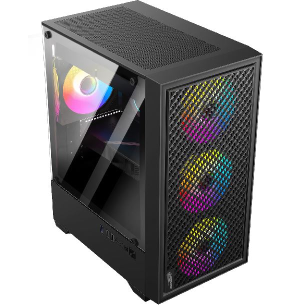 GABINETE GAMER SENTEY HOLLOW H12 TG 4FAN RGB BLACK