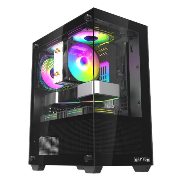 GABINETE RAPTOR NOVA PRIME TG 3FAN RGB