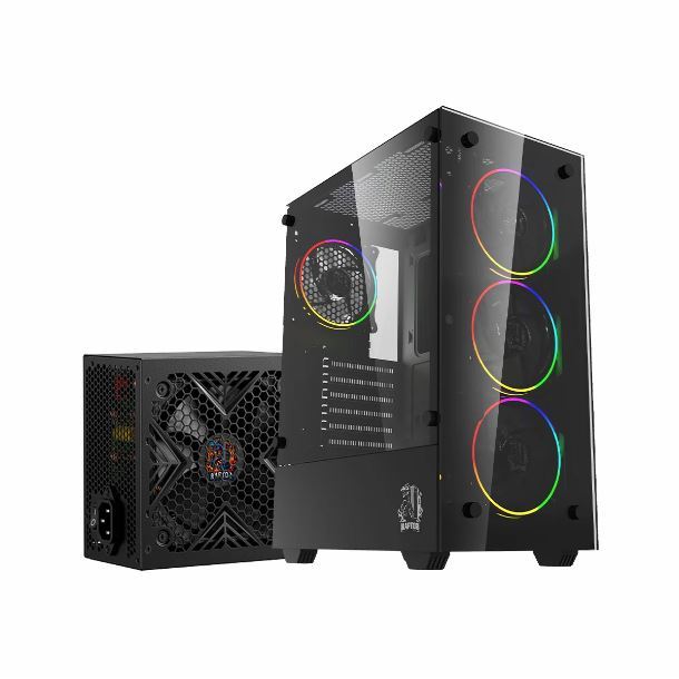 GABINETE RAPTOR SENTINEL 4FAN RGB FUENTE 650W RAPTOR 80 PLUS BRONZE