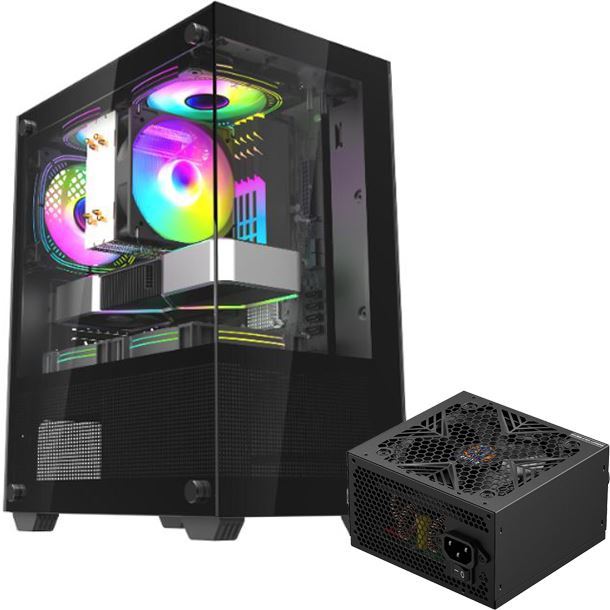 GABINETE RAPTOR SENTINEL 4X FUENTE 500W RAPTOR 80 PLUS BRONZE (2123)