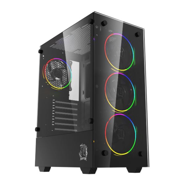 GABINETE RAPTOR SENTINEL TG 4FAN RGB