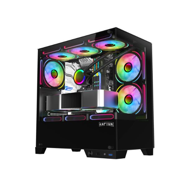GABINETE RAPTOR THUNDER STRIKE TG 1FAN RGB NEGRO