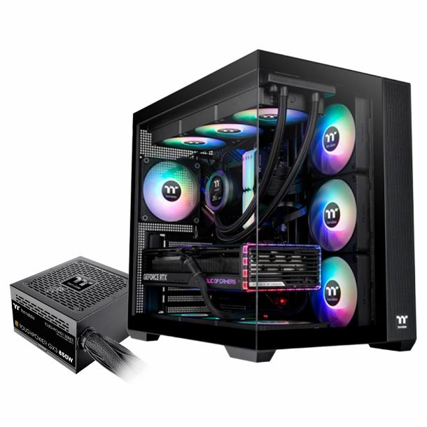 GABINETE THERMALTAKE VIEW 380 4FAN ARGB LITE TG C/FUENTE 850W 80 PLUS GOLD