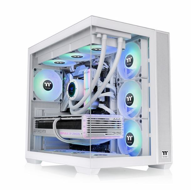 GABINETE THERMALTAKE VIEW 380 TG 4FAN ARGB SNOW WHITE