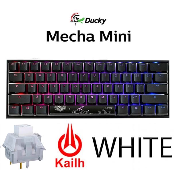 TECLADO GAMER DUCKY MECHA MINI RGB KAILH BOX WHITE MECANICO ESPAÑOL
